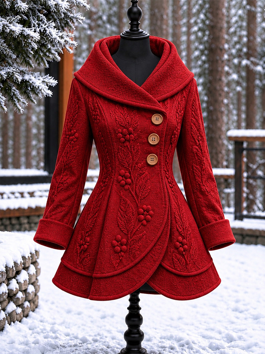Women's Vintage Colorblock Asymmetrical Flared Coat